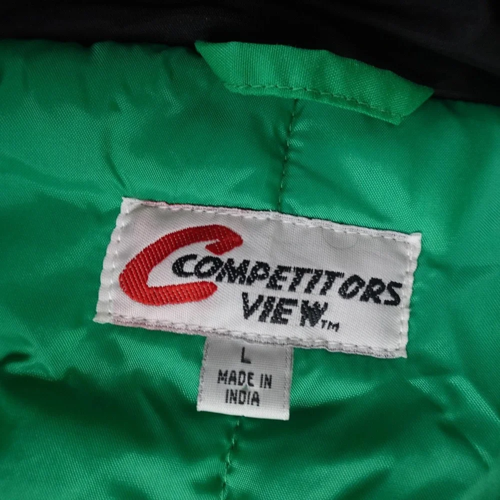 VTG Bobby Labonte Jacket Mens‎ L Black Green Chase NASCAR Racing 18 Bomber Coat